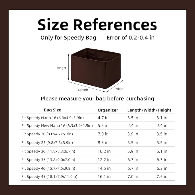 DGAZ Silk Purse Organizer Insert Fits LV Speedy 16/20/25/30/35/45 bags，Silky Smooth Bag Organizer，Luxury Handbag & Tote Shaper（Global Brown，SP25） - Image 7