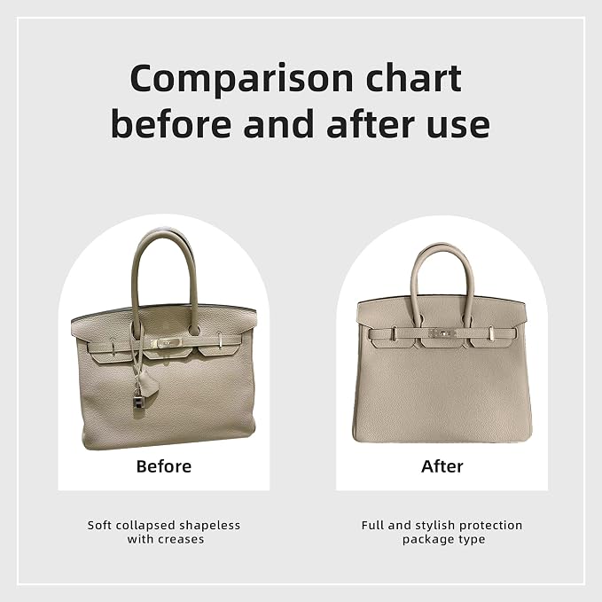 DGAZ Silk Purse Organizer Insert for Birkin Bag(Gris tourterelle,BK40) | Soft and Lightweight,Perfect Fit,Multi-pocket Storage,Bag Protector,Luxury Bag Care,Handmade,for Smooth Bag Organizer - Image 6