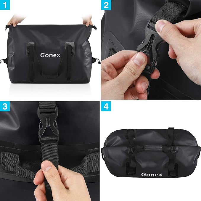 Gonex Extra Large Waterproof Dry Duffel Bag, Roll-Top PVC Gear Bag | Waterproof PVC, Roll-Top Closure, Wet Pocket, Shoulder & Hand Carry, Kayaking, Paddleboarding, Travel - Image 8