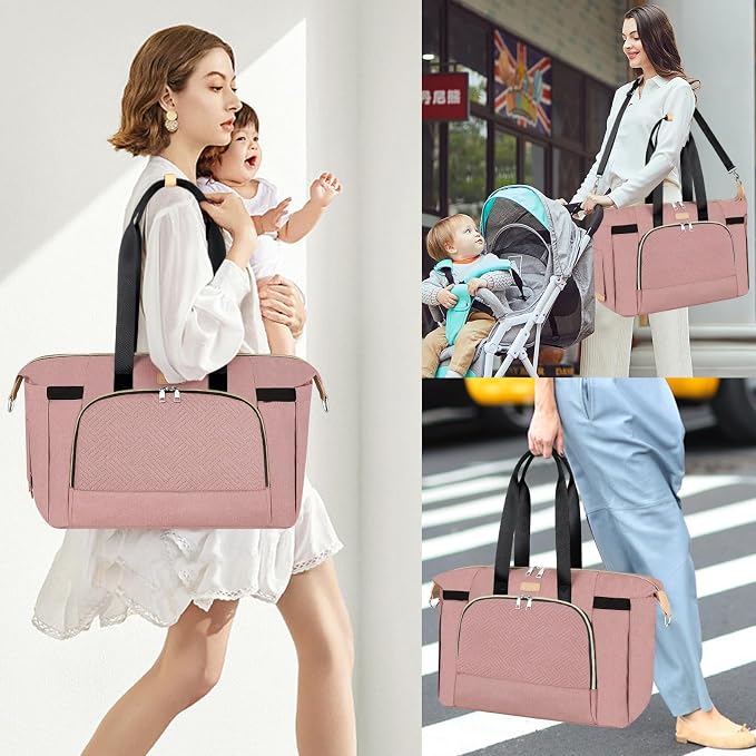 ITIEZY Diaper Bag Tote for Baby - Large Mommy Bag with Portable Changing Pad Pacifier Case, Hospital Bags Travel Baby Bag - Image 2