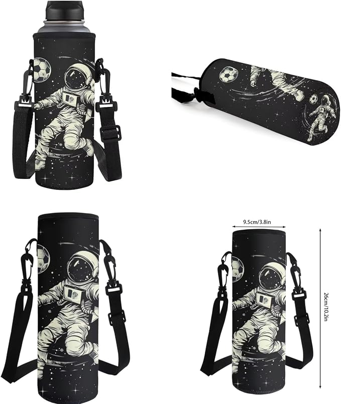 Soccer Astronaut Toddler Backpack and Lunch Box Set for Boys 6-11 Kids Preschool Elementary School 4pcs Cool Pencil Case Water Bottle Bag 17 inch Gifts Lightweight - Image 5