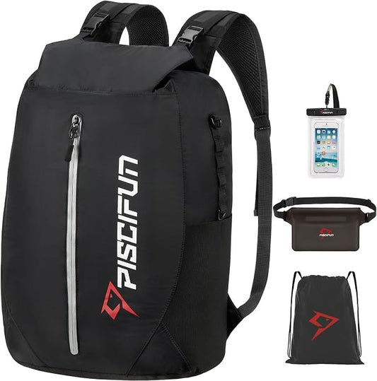 Piscifun Dry Bag Waterproof, Lightweight Dry Backpack Roll-Top Sealed with Waist Pouch and Phone Case Keeps Gear Dry Inside for Kayaking, Boating by Piscifun