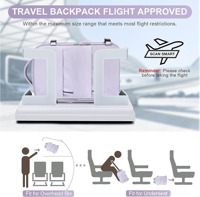 coofay Travel Backpack Carry on Flight Approved Mochila De Viaje Personal Item Travel Bag Large Backpack for Travel Backpacks for Men Women Carry on Backpack for Airplanes 18x14x8 Inches Travel Bag - Image 2