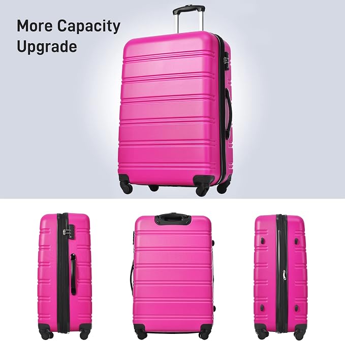 Merax Luggage Sets 13 Piece Suitcase Set 16/20/24/28 IN,Carry on Luggage and Travel Bag TSA Lock Expandable,Hard Case Luggage with Spinner Wheels,Pink - Image 4