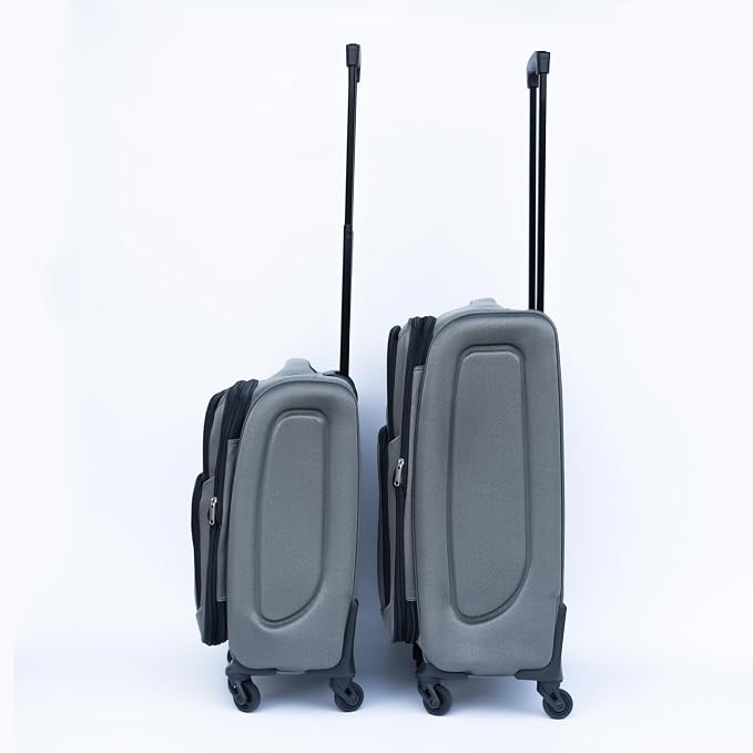 Merax Luggage Set Softshell 2 Piece 20/24 Expandable Suitcase with Wheels | Softside Lightweight Travel Carry on Luggage,Gray - Image 5