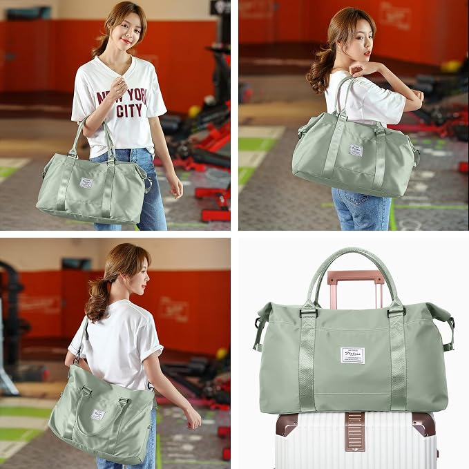 Travel Duffel Bag, Carry On Overnight Weekender Bags for Women | Travel Bag with Wet Pocket & Trolley Sleeve, For Spirit Airlines 18x14x8 Personal Item Bag - Image 6
