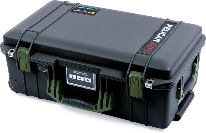 Black Pelican Air 1535 Carry-on Case - with TrekPak Divider System & Mesh Lid Organizer - OD Green Handles & Latches. - Image 3