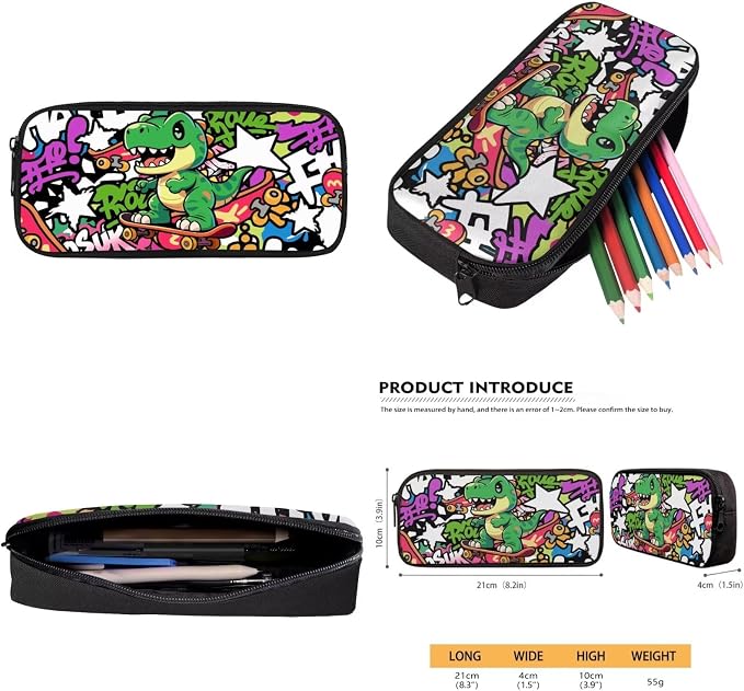 Dinosaur Backpack for Boys 5th Grade Cute Backpack and Lunch Box for Girls Boys 4-in-1 School Bag Set Lightweight 17" Kids Bookbag Ages 8-10 10-12 Teens Daypack Purse - Image 7
