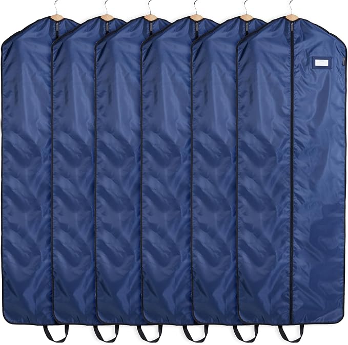 Covermates Keepsakes Garment Bag Set for Closet Storage and Travel – Breathable Suit and Dress Bags with ID Window and Carrying Handles – Heavy-Duty Hanging Wardrobe Protection Set, Blue by Covermates
