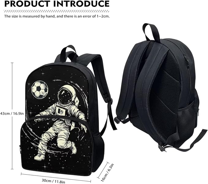 Astronaut Backpack and Lunch Box Set for Boys 8-12 Elementary School Bag Kids Bookbag with Lunch Bag Pencil Case 3Pcs Middle Preschool Bag Set - Image 2