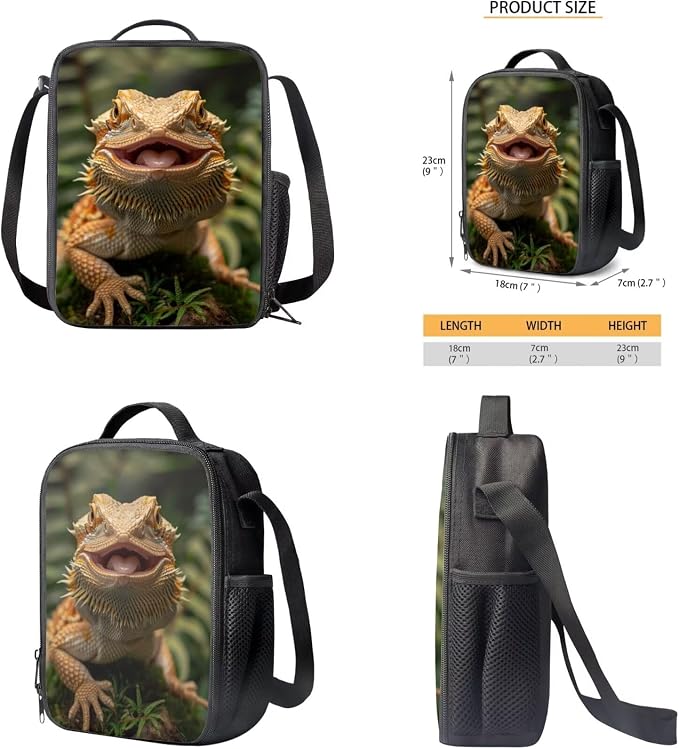 Dragon Lizard Backpack for Kids Boys Backpack with Lunch Box Water Bottle Carrier and Soft Pencil Case 4PCS Set Bookbag with Compartments 17 inch Lightweight School Bag Kids School Essentials - Image 5