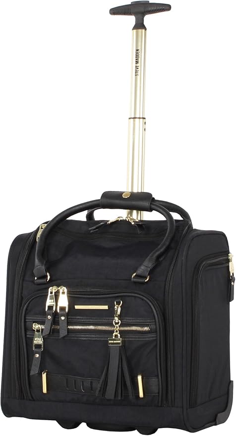 Steve Madden Designer Luggage Collection - 3 Piece Softside Expandable Lightweight Spinner Suitcase Set - Travel Set Includes an Under Seat Bag, 20-Inch Carry on and 28-Inch Checked Suitcase, - Image 6
