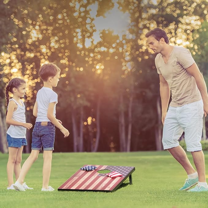 Cornhole Set 4x2 and 3X2 Regulation Size Corn Holes Sets with Carrying Bags & 8 Bean Bags Cornhole Boards Bean Toss Games for Adults Family Outdoor Beach Lawn Outside Backyard Games - Image 3
