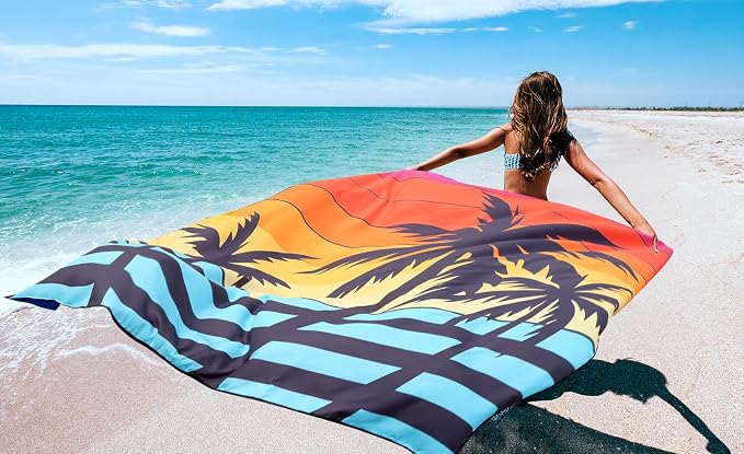 WIWIGO Beach Blanket Waterproof Sandproof Beach Mat 79" X 83"/10'x9'for 2-8 Adults Quick Drying Outdoor Picnic Mat Beach Accessories for Travel, Camping, Hiking - Image 6