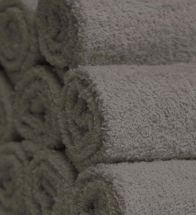 100% Cotton Ring Spun Wash Cloths – Bulk Pack of Washcloths – 12x12 Inches – Wash Cloth for Face, Highly Absorbent, Soft and Face Towels (Taupe, 60 Pack) - Image 8