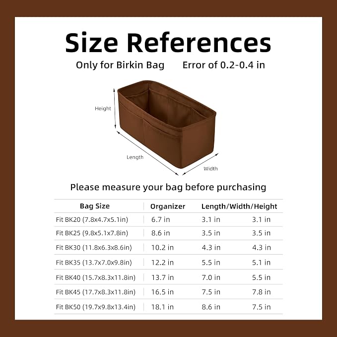 DGAZ Purse Organizer Silky Smooth,Silk,Luxury Handbag Tote in Bag Shapers, Women- Fits Birkin25/30/35/40 Bags (Gold, BK30) | Soft and Lightweight,Perfect Fit,Multi-pocket Storage,Bag Protector,Luxury Bag Care,Handmade,for Smooth Bag Organizer - Image 2
