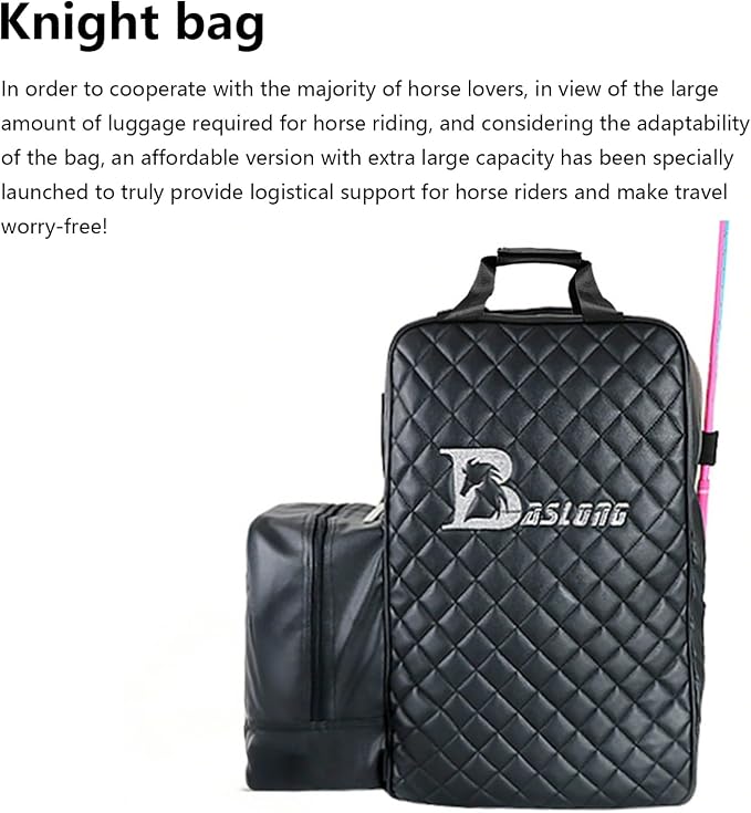 Professional Equestrian Bags Durable PU Leather Horse Riding Boots and Helmet Bag (Black0) - Image 2