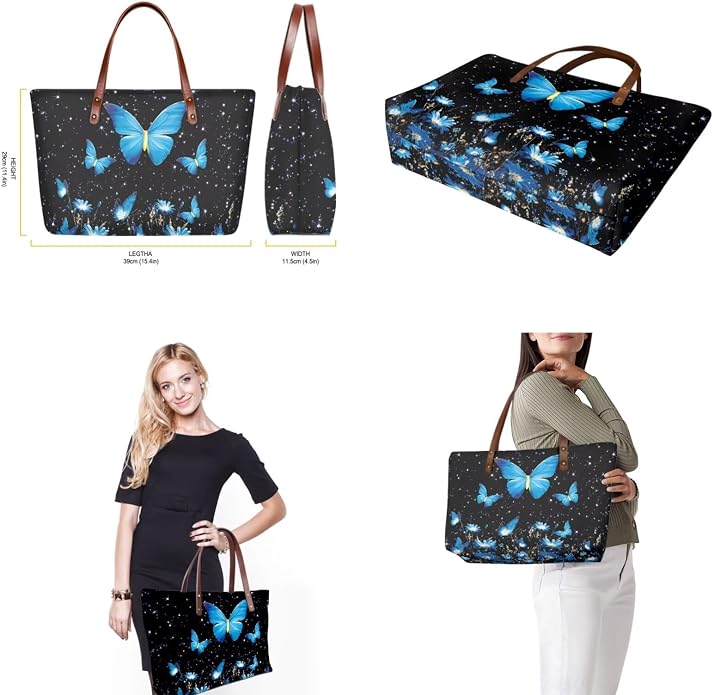 GIFTPUZZ Women Tote Bag Women Wallet Portable Cosmetic Bag for Women Bag Set 3 Pack PU Leather Bags with Zipper - Image 5