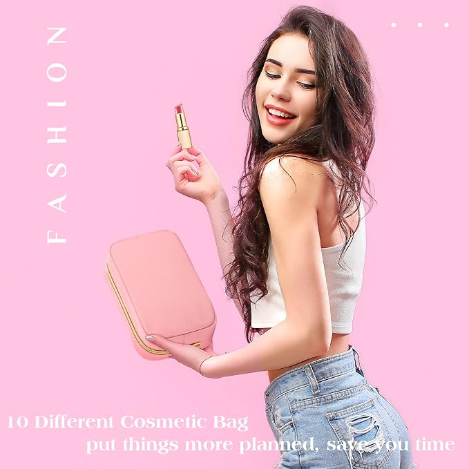 Sweetude 10 Pcs Nylon Makeup Bag Travel Cosmetics Pouch Zipper Pouch Purse Toiletry Bag Big Capacity Makeup Organizer for Women Girls Waterproof Travel Skincare Case(Multicolor) - Image 6
