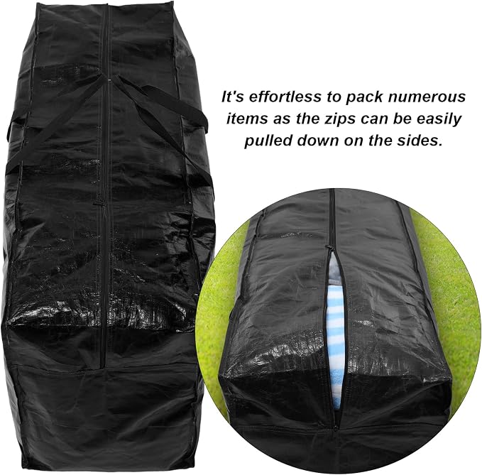 Windyun 4 Pack 57 Gallon Extra Large Moving Bags XXL Heavy Duty Storage Bag with Strong Zipper Handle Jumbo Big Tote Box Foldable for College Dorm Travel Clothes Duffle Blanket Pillow(Black) - Image 4