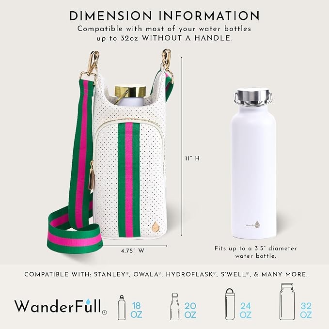 WanderFull® Original HydroBag®, Fits Up to 32 oz Water Bottle Holder with Strap, Gift for Women, Hands-Free Crossbody, Water Bottle Carrier Bag with Phone Pocket - Image 3