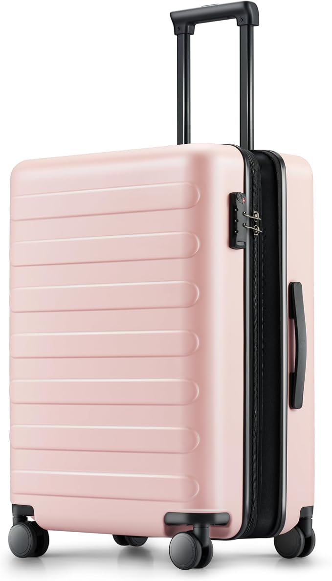 NINETYGO Carry On Luggage 22x14x9 Airline Approved, 20 Inch Luggage with Smooth Spinner Wheels, Expandable, Hard Shell PC Suitcase, Lightweight Travel Luggage, TSA Approved (Pink, Rhine Max) by NINETYGO