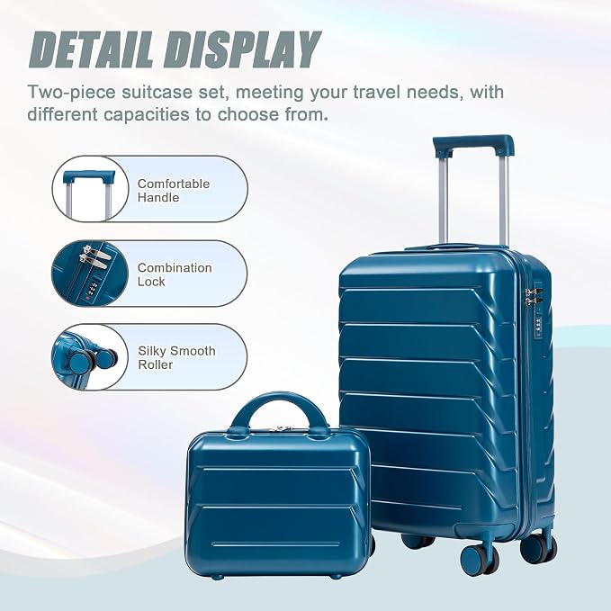 20+14 Inch Hardshell Luggages, Lightweight Durable ABS Suitcase - Image 3