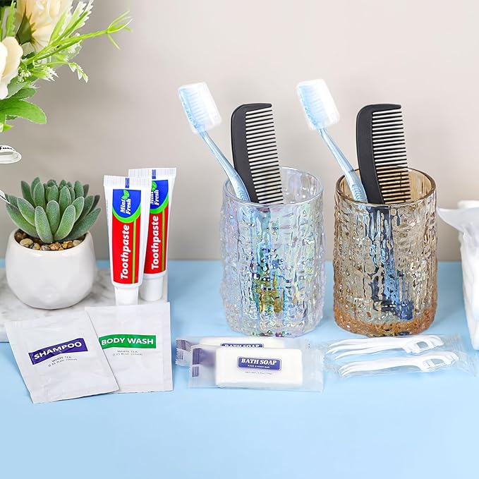 25 Sets Personal Hygiene Kit Basic Toiletry Kits Homeless Supplies Bulk for Travel,Charity,Business Include 25 Toothbrush,25 Toothpaste,25 Comb,25 Bath Soap, 25 Shampoo,25 Body Wash, 125 Floss Picks