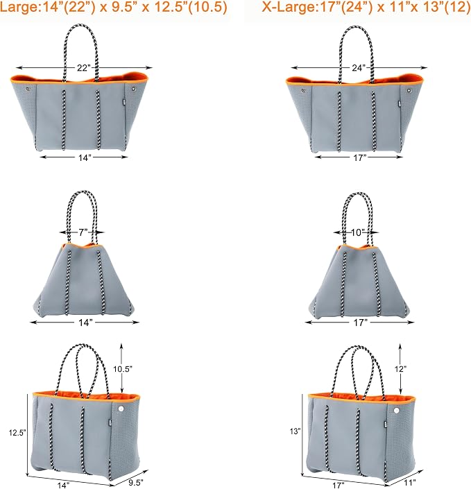 QOGiR Neoprene Multipurpose Beach Bag Tote with Inner Zipper Pocket … … … … - Image 4