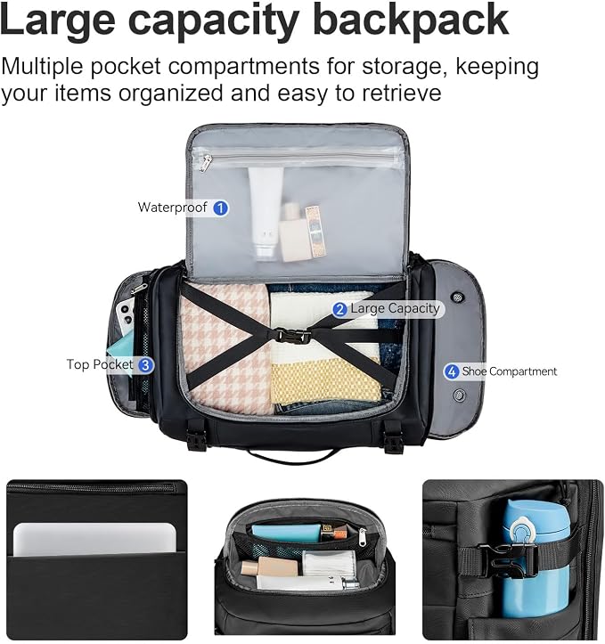 Carry On Travel Backpack Flight Approved Laptop Backpack for Women Men | Personal Item Travel Bag, Casual Weekender Daypack with Wet Pocket for Business, Hiking - Image 3