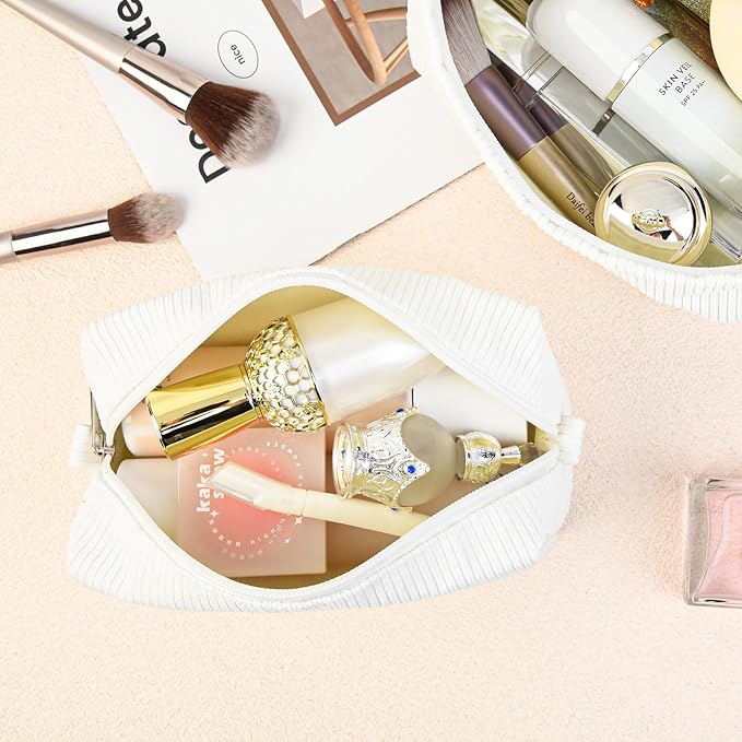 SOIDRAM Makeup Bag Preppy Cosmetic Bag Bulk Makeup Pouch Personalize Travel Toiletry Bag Organizer Cute DIY Makeup Brushes Storage Bag for Women - Image 2