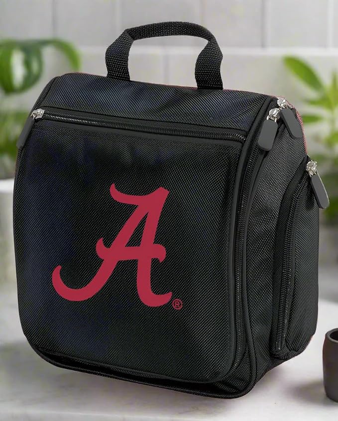 Broad Bay Official Alabama Toiletry Bag Hanging Travel Organizer | Crimson Tide Logo, 1680D Ballistic Polyester, Clear Pockets, Side Zip Storage, Grooming, Shaving, Cosmetics, Alumni Gift - Image 2