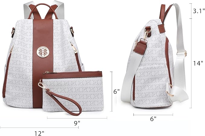 Women Fashion Backpack Purse Multi Pockets Anti-Theft Rucksack Travel Shoulder Bag Handbag - Image 7