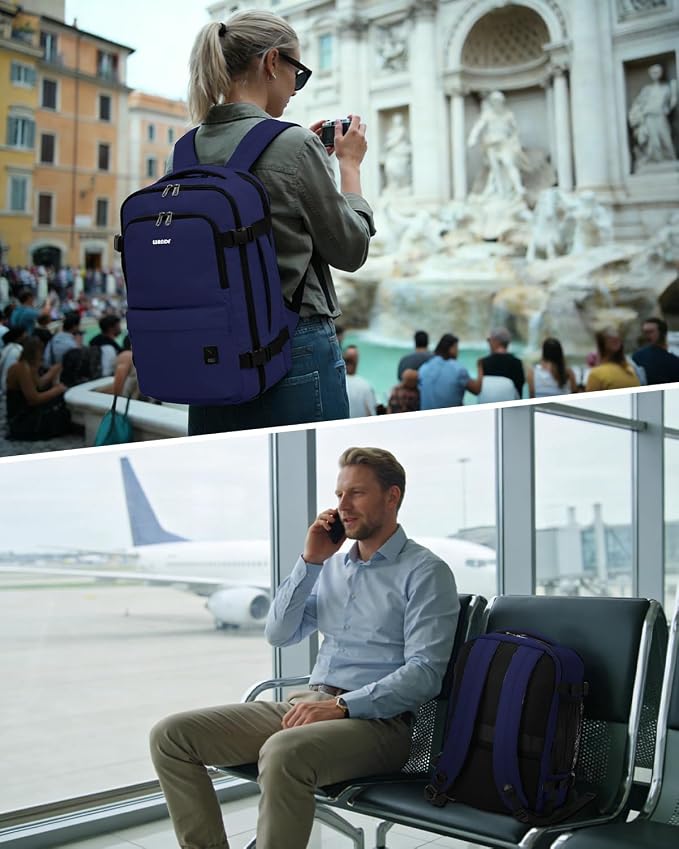 WANDF Travel Backpack For Spirit Airlines Personal Item Bag 18x14x8 with Wet Pocket, 17 Inch Laptop Backpack for Men Women | Frontier Airline Underseat Fit, Fits 17" Laptop, 180°Opening, Travel Backpack - Image 2