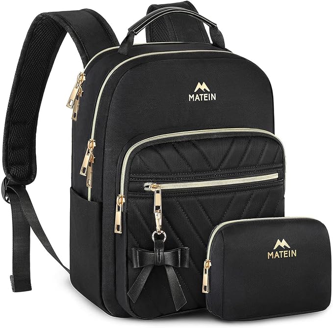 MATEIN Mini Backpack for Women, Waterproof Stylish Daypack Purse Shoulder Bag, Lightweight Small Casual Daily Travel Backpack Mochilas Para Mujer, Lady Girls Gifts for Work School, 2pcs Sets, Black - Image 10