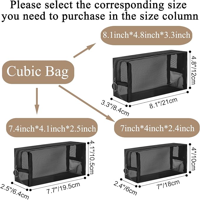 Unoutur 20 Pieces Mesh pouch, Mesh Makeup Bag Portable Makeup Pouch Travel Toiletry Bag for Makeup Organizer Home Office Travel Accessories, Mesh Cosmetic Bag with Zipper - Image 2