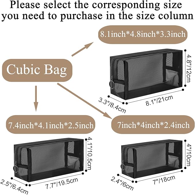 Unoutur 20 Pieces Mesh pouch, Mesh Makeup Bag Portable Makeup Pouch Travel Toiletry Bag for Makeup Organizer Home Office Travel Accessories, Mesh Cosmetic Bag with Zipper - Image 2