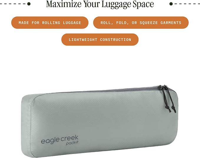 Eagle Creek Pack-It Isolate Slim Cube M/M/M Set - Minimalist Compact Travel Organizer for Hair Styling Tools, Belts & Small Items - Travel Accessories - Storm Grey - Image 2