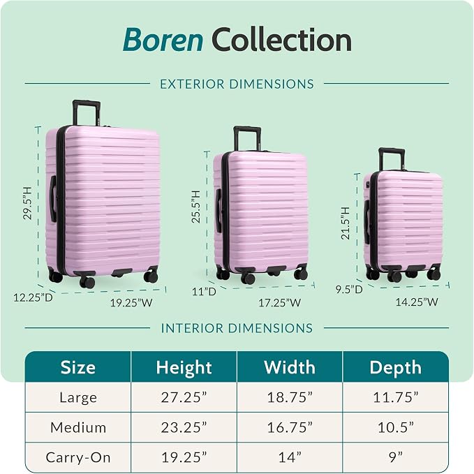 U.S. Traveler Boren Expandable Hardside Rugged Travel Luggage with 8 Spinner Wheels, Lavender, Checked-Large 30-Inch - Image 2