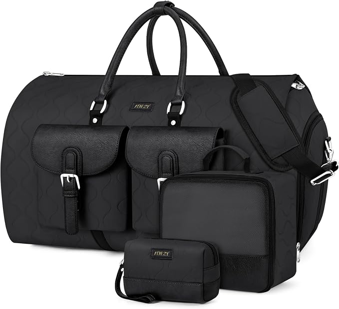 Garment Duffel Bag for Travel - ITIEZY Convertible Carry on Garment Duffel Travel Bag for Women Men Large Weekender Bag with Shoes Pouch 2 in 1 Hanging Suit Travel Duffel Bag 3pcs Set by ITIEZY