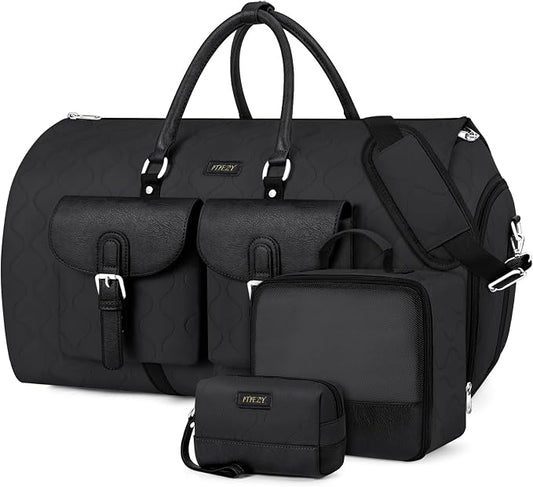 Garment Duffel Bag for Travel - ITIEZY Convertible Carry on Garment Duffel Travel Bag for Women Men Large Weekender Bag with Shoes Pouch 2 in 1 Hanging Suit Travel Duffel Bag 3pcs Set by ITIEZY