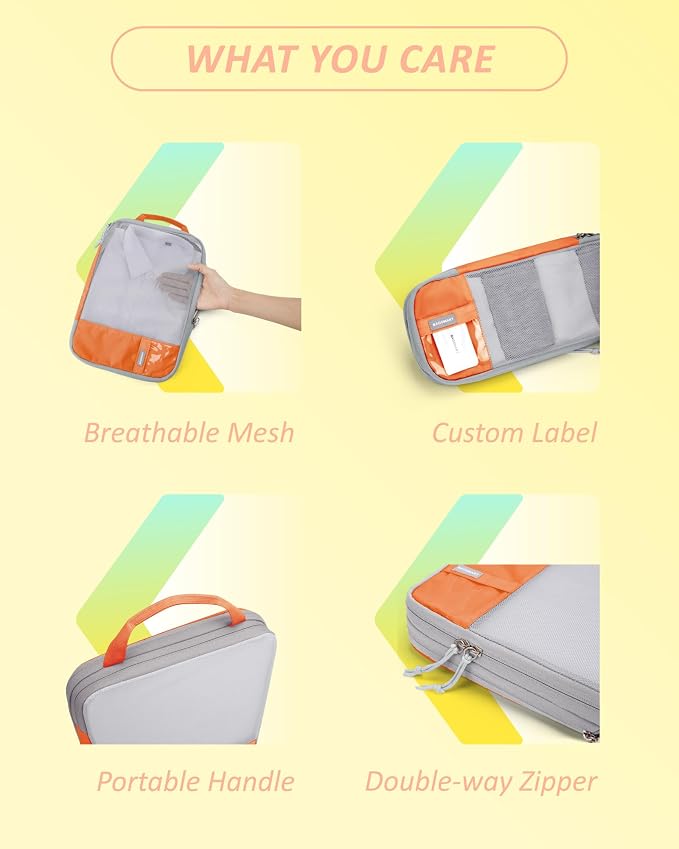 BAGSMART 6 Set /4 Set/2 Set Compression Packing Cubes for Travel, Lightweight Luggage Organizer Bags, Durable Space Saver Bags Travel Essentials - Image 5