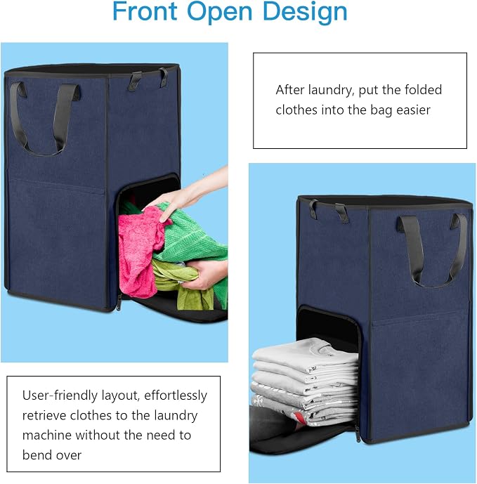 Bukere Laundry Basket, Laundry Backpack Bag for Guys Girls Boys, 2 in 1 Laundry Hamper for College Dorm Room Essentials, Adjustable Shoulder Straps, Freestanding Laundry Bag for Laundry Room, RV - Image 5