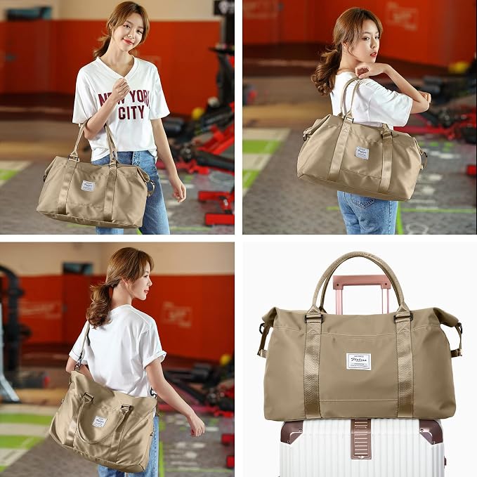 Travel Duffel Bag, Carry On Overnight Weekender Bags for Women | Travel Bag with Wet Pocket & Trolley Sleeve, For Spirit Airlines 18x14x8 Personal Item Bag - Image 6