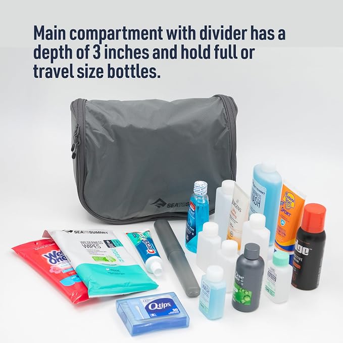 Sea to Summit Large Hanging Toiletry Bag, Travel Organizer for Men and Women, HighRise Grey - Image 4