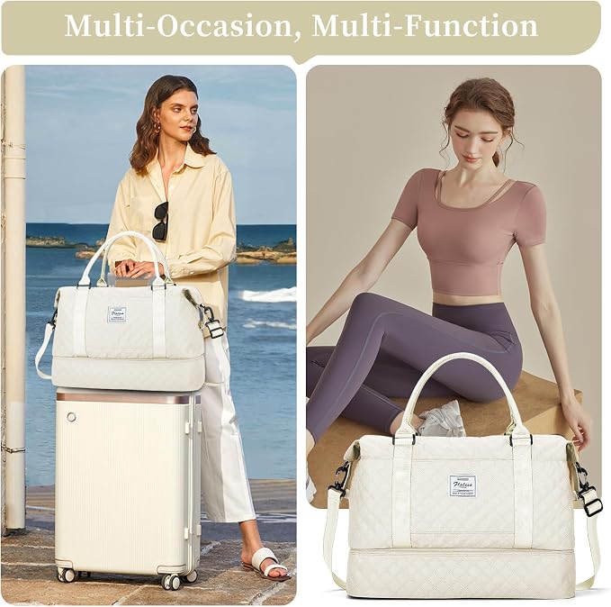 Weekender Bags for Women, Carry on Overnight Weekend Travel Duffel Bag with Shoes Compartment &Toiletry Bag, Personal Item Bag for Travel Business Trips Sport Hospital - Image 7