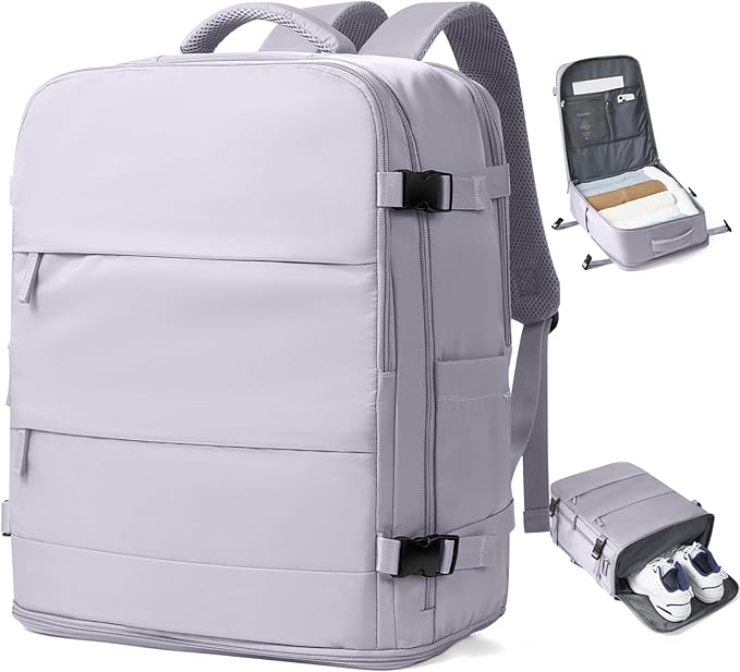 coowoz Large Travel Backpack Carry On for Women Man Gym Backpack with Laptop Compartment Mochila de Viaje Teacher Personal Item Backpacks Rucksack Airplane Accessories Must Haves Purple by coowoz