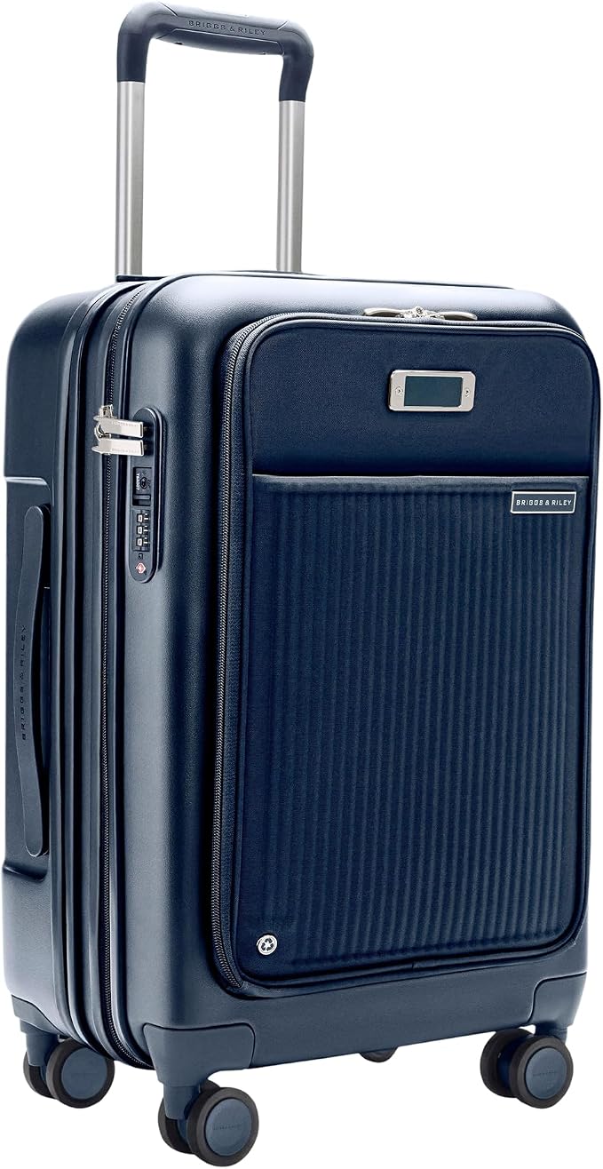 Briggs & Riley Essential 22 Inch Carry On Luggage Suitcase - Hardshell Luggage with Front Opening Pocket - Laptop Compartment - Compression Packing & Spinner Wheels - Sympatico Collection - Navy by Unknown