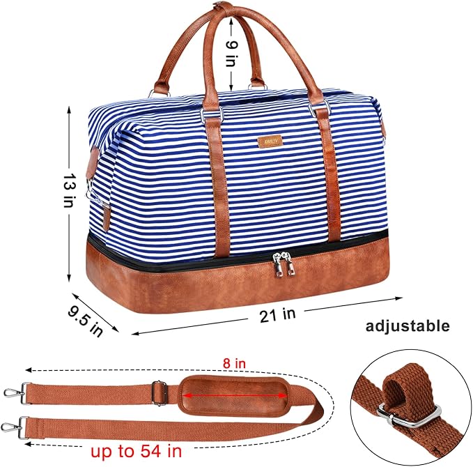 IBFUN Weekender Bags for Women, 21" Weekender Travel Bag, Travel Duffle Bag with Shoe Compartment Carry on Overnight Duffel Bag for Weekend Travel Business Trip - Image 7