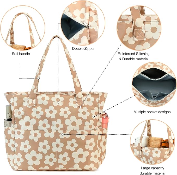 Bluboon Waterproof Beach Tote Pool Bags for Women Ladies Extra Large Carry On Bag With Wet Compartment for Weekender Travel - Image 4
